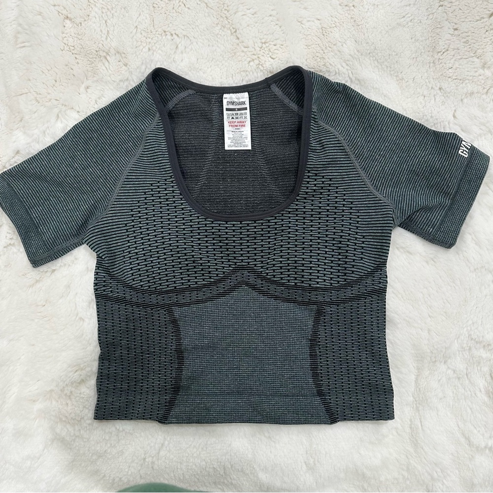 Gymshark Sport Seamless Midi Top Gray Sz S Activewear